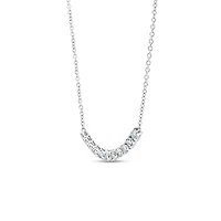 Tennis White Gold and Diamond Pavé Bar Pendant