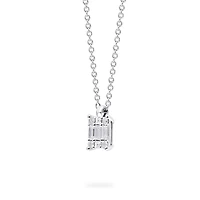 White Gold and Diamond Rectangular Cluster Pendant