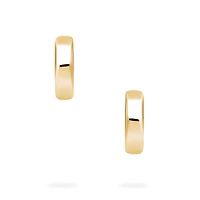Yellow Gold Huggie Earrings, 13 mm