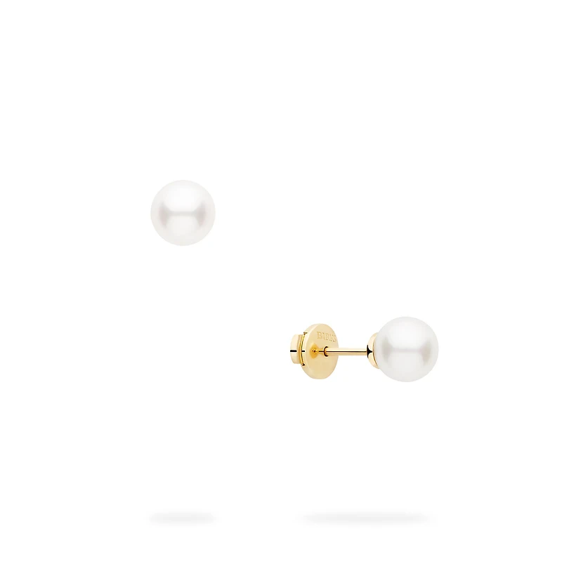 6.5–7 mm Akoya Pearl Earrings in Yellow Gold