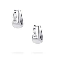 Sterling Silver Square Huggie Earrings