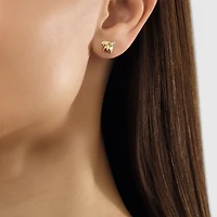 Bee De Chaumet Yellow Gold and Diamond Single Stud Earring