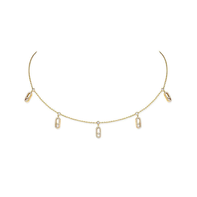Move Uno Yellow Gold and Diamond Pavé  Choker