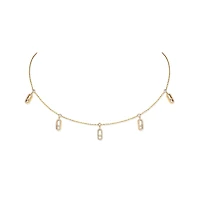 Move Uno Yellow Gold and Diamond Pavé  Choker