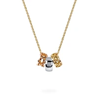 Three-Ring Pendant Necklace, Tricolour