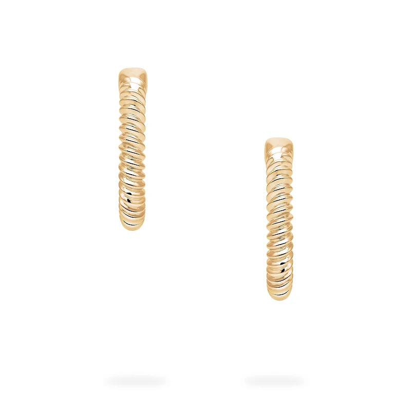 Yellow Gold Spiral Hoops