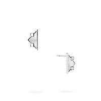 Guilloché Symmetric Sterling Silver Earrings, Small