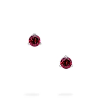 White Gold Ruby Stud Earrings
