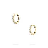 Diamond and Yellow Gold Hoop Earrings