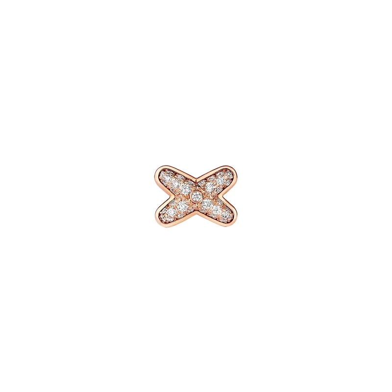 Jeux De Liens Rose Gold and Diamond Pavé Single Stud Earring