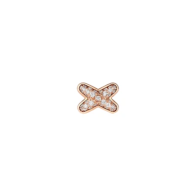 Jeux De Liens Rose Gold and Diamond Pavé Single Stud Earring