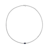 Sapphire Line Necklace in White Gold