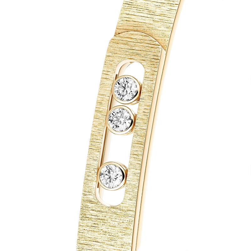 Move Noa Ciselé Yellow Gold and Diamond Bangle