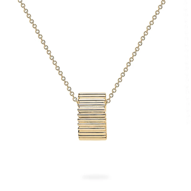 Yellow Gold Pleated Necklace