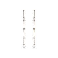 Trend Yellow Gold Pearl and Diamond Earrings