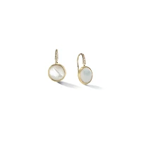 Jaipur Colour Yellow Gold, Mother-of-Pearl and Diamond Earrings