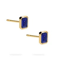 Yellow Gold Sapphire Stud Earrings