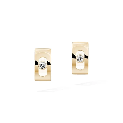 Move Noa Yellow Gold and Diamond Hoop Earrings