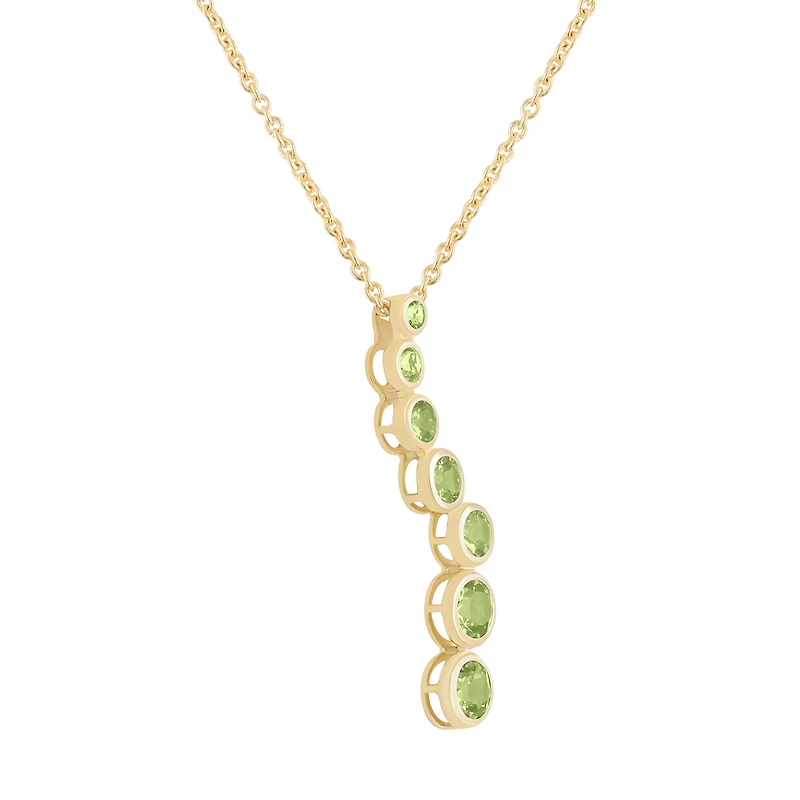 Peridot Graduated Pendant in Yellow Gold