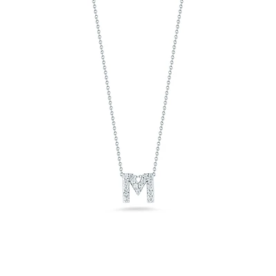 Tiny Treasures Love Letter White Gold and Diamond Pendant