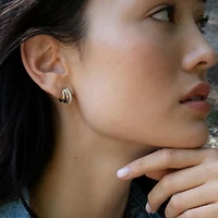 Rings of Saturn Silver and White Sapphire Hoop Earrings