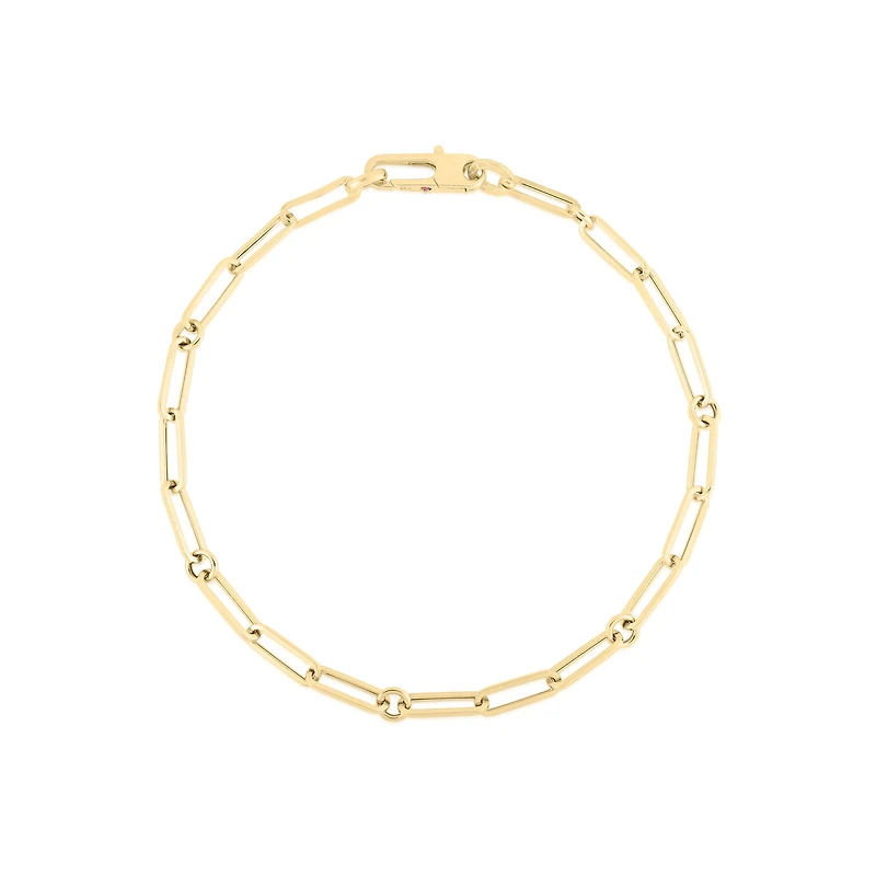 Classic Gold Yellow Gold Paper Clip Chain Bracelet