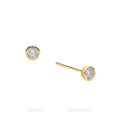 Yellow Gold Diamond Stud Earrings