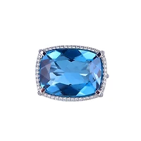 London Blue Topaz Ring White Gold