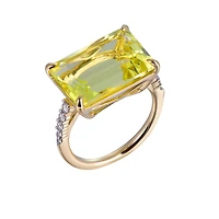 Lemon Quartz Ring in Yellow Gold