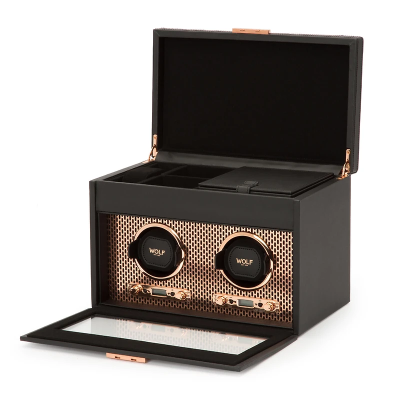 Axis Copper 2 Piece Watch Winder with Storage