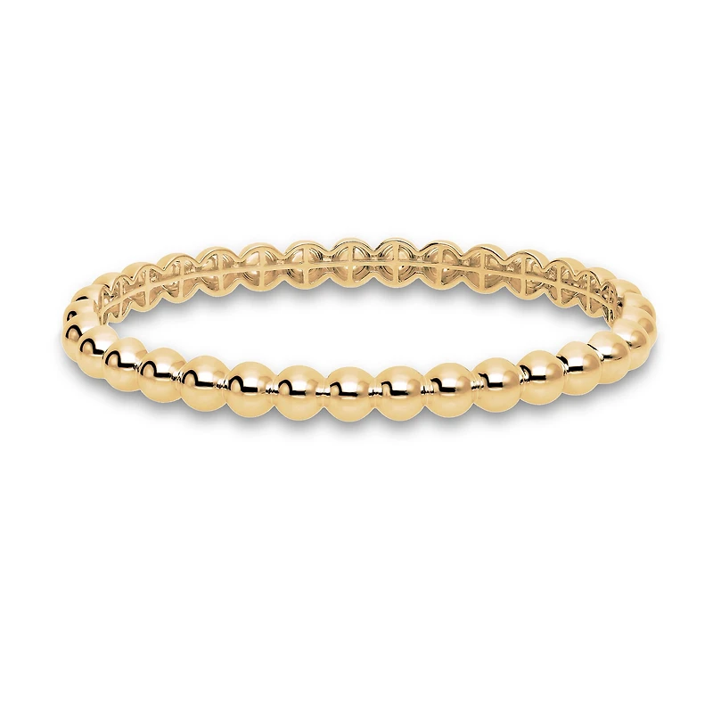 Yellow Gold Beaded Bangle, Large