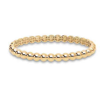 Yellow Gold Beaded Bangle, Large