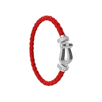 Force 10 Large White Gold and Diamond Pavé Cable Bracelet