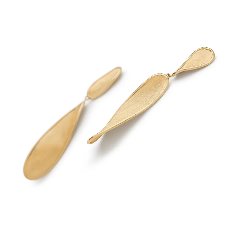 Lunaria Twist Yellow Gold Drop Earrings