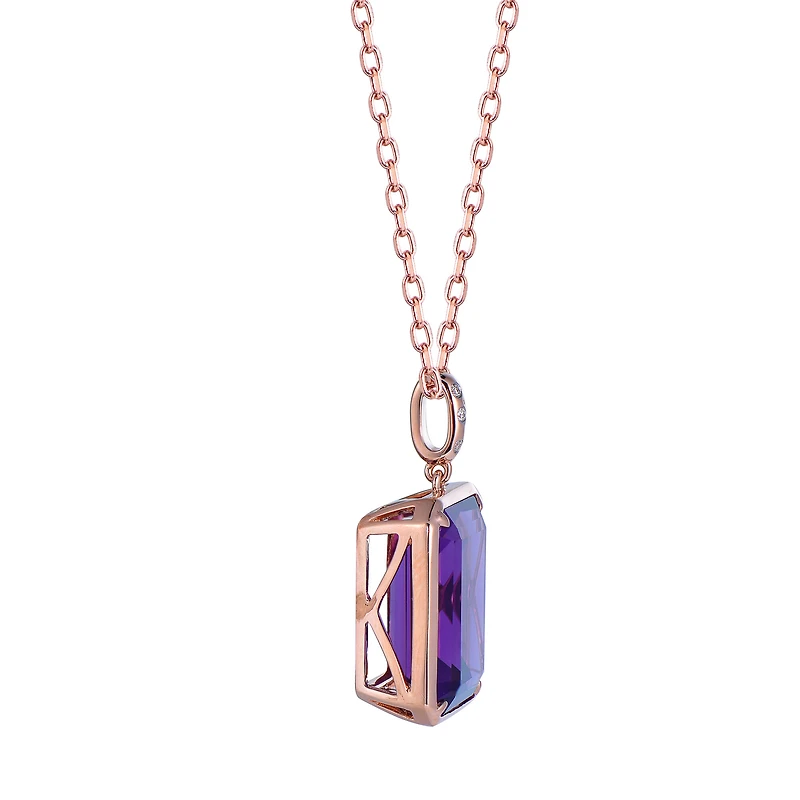 Amethyst Pendant in Rose Gold