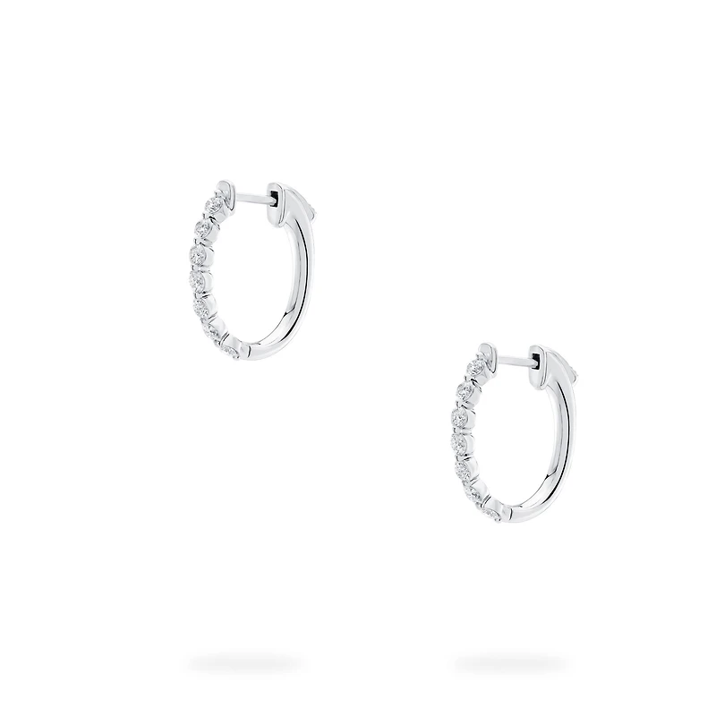 Oval Hoop Diamond Earrings