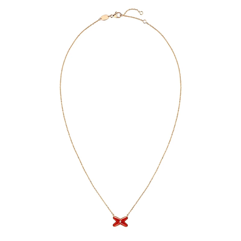 Jeux De Liens Rose Gold, Carnelian and Diamond Pendant