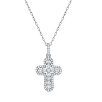 Diamond Cross Pendant in White Gold
