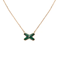 Jeux De Liens Rose Gold, Malachite and Diamond Pendant