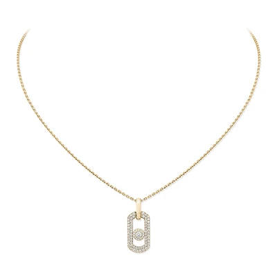 So Move Yellow Gold and Diamond Pavé Pendant