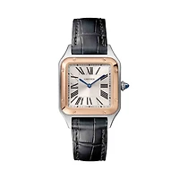 Santos-Dumont Small Quartz 38 x 27 mm Rose Gold and Stainless Steel