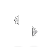 Guilloché Symmetric Sterling Silver Earrings, Small