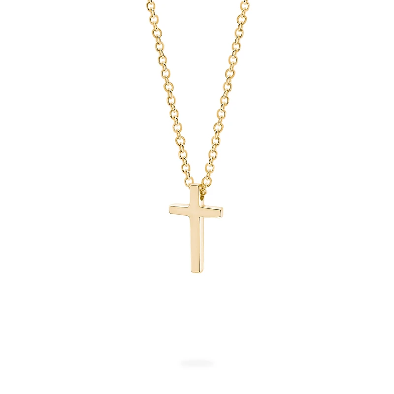 Yellow Gold Cross Pendant for Kids