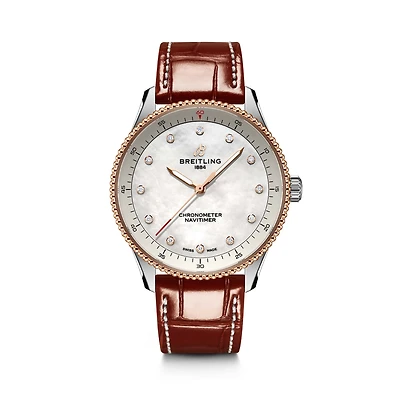 Navitimer Quartz 32 mm Stainless Steel, Red Gold and Diamond