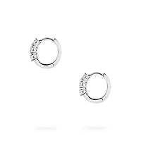 Diamond Huggies in White Gold
