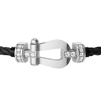Force 10 Medium White Gold and Diamond Pavé Cable Bracelet