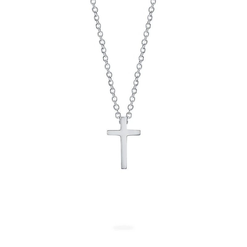 Sterling Silver Cross Pendant for Kids, Small