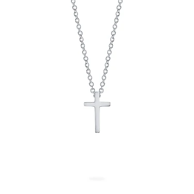 Sterling Silver Cross Pendant for Kids, Small