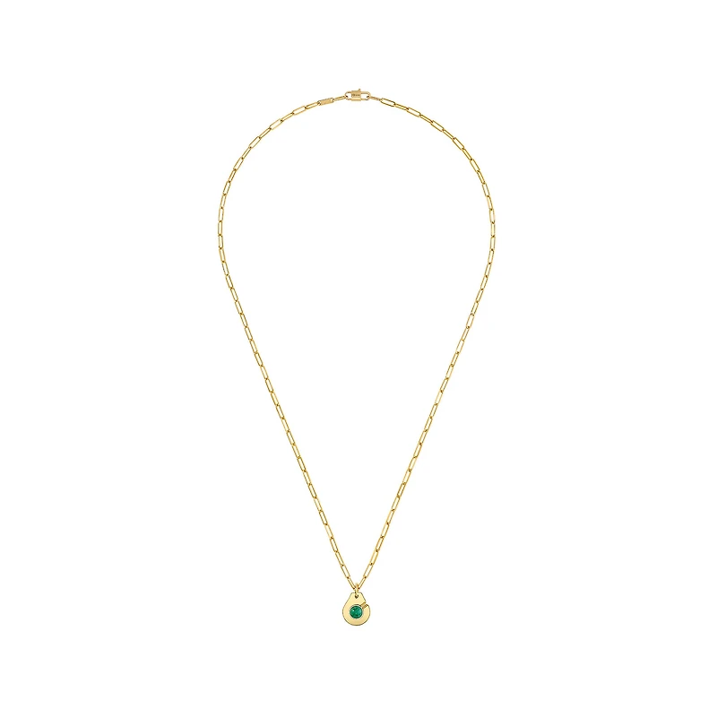 Menottes R10 Yellow Gold and Malachite Pendant