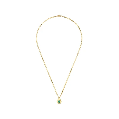 Menottes R10 Yellow Gold and Malachite Pendant